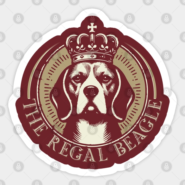 The Regal Beagle Retro Design Sticker by Trendsdk